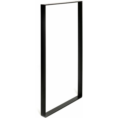 main image of "Pied pour meubles, tables et bars rectangle REI à visser acier mat noir"