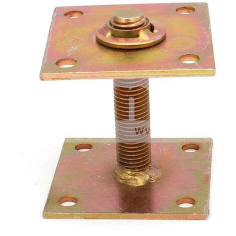 Pied support poteau réglable 90x90 2x carré + réglage en hauteur