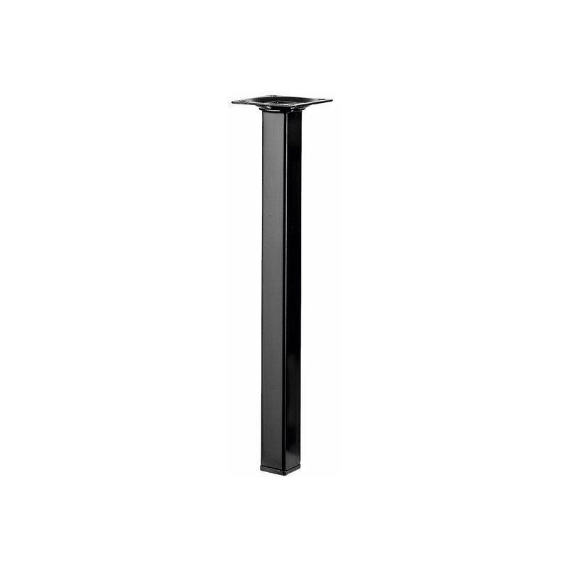 Pied table basse carré fixe, H.30 cm acier époxy noir - Hettich