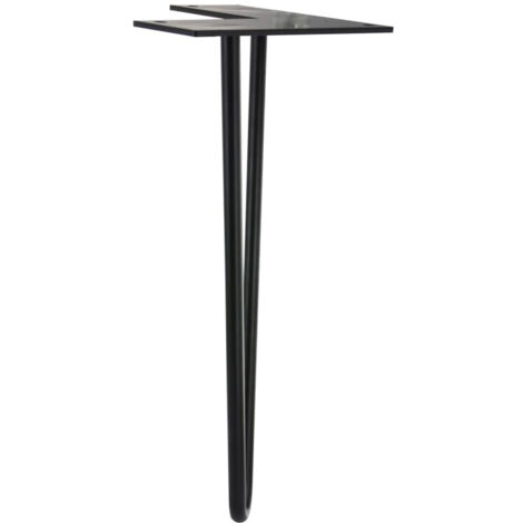Pied Table Basse Design Cime Fixe Acier Époxy Noir