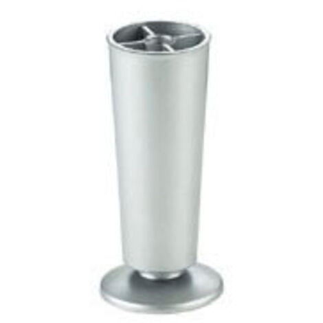 Pied zamac réglable - Base : Ø 40 mm - Décor : Gris argent - Hauteur : 100 mm - Réglage : + 15 mm -
