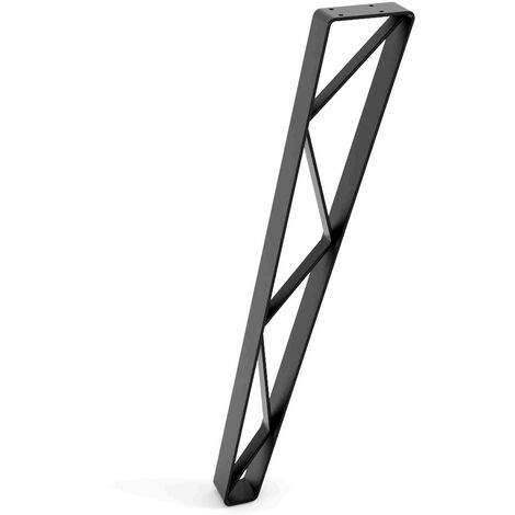 Pied Zig Zag pour meuble en acier noir pores Mesures 26050710mm Hauteur : 71 cm 1 unité - talla