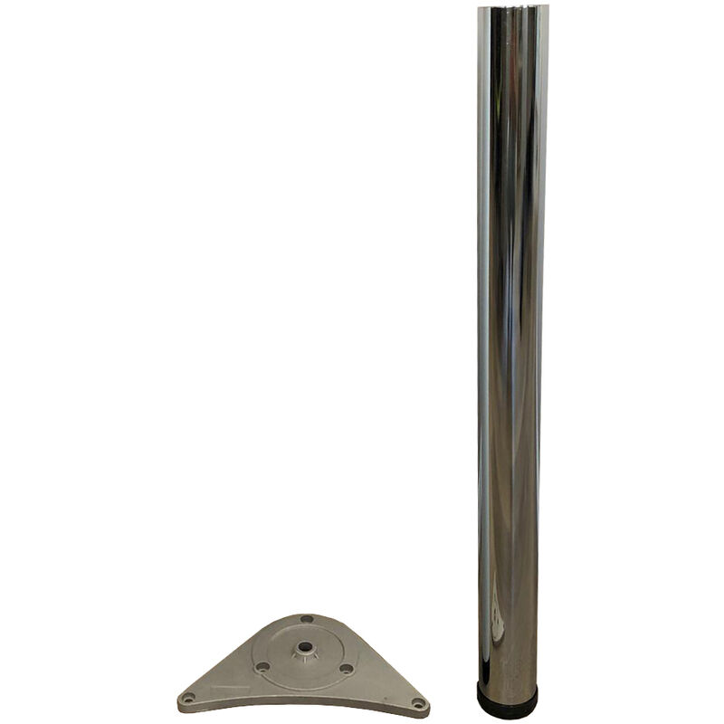 Piede acciaio x tavoli d.60 cm.71 col.cromo