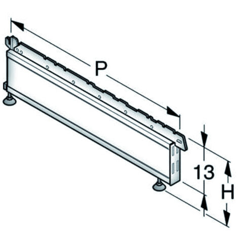 PIEDE BASE cm. 47x16 h Col. Bianco RAL9001