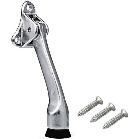 Piede fermaporta in acciaio inox con base in gomma antiscivolo supporto stopper per bloccare la porta 125 mm