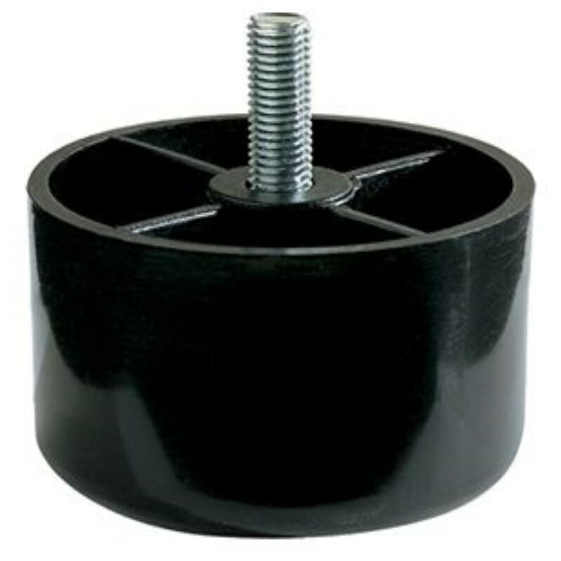 Image of 1 piedino in plastica nera D78H80 perno fil M10X30