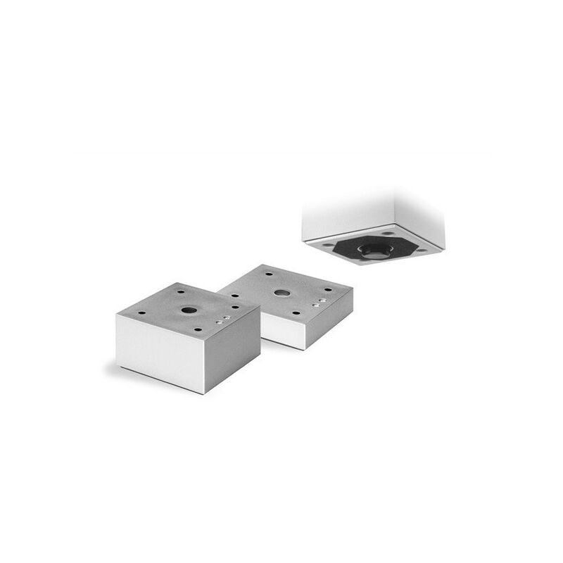 Image of Piede quadrato 75x75 Poliplast 706R per mobili in plastica fin.alluminio Altezza: 2 cm