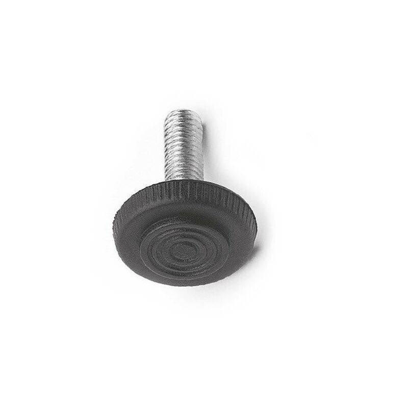 Image of Piede tondo regolabile in acciaio base in plastica ø 32 mm - M10X25 - 4 pezzi nero