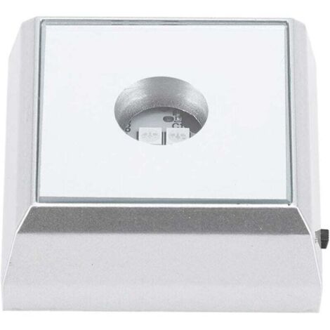 Piédestal de Lumière LED, Support de Base de Lampe à LED Carré pour l'Affichage d'Objets d'art en Acrylique de Statue en Cristals - Argent(Coloré)