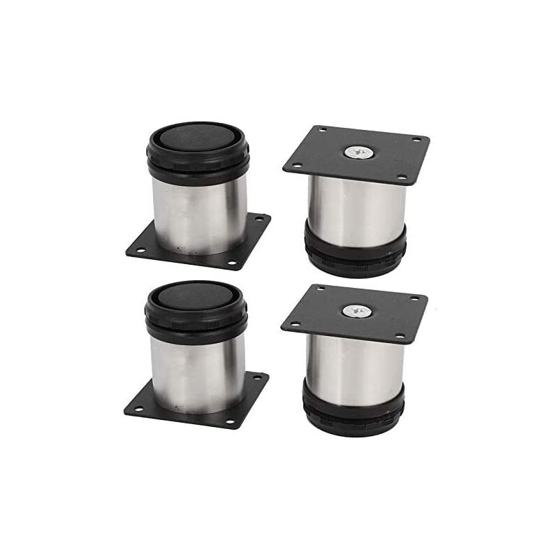 Image of Piedini di supporto per mobili della cucina, regolabili, 4 pezzi, 50x50 mm, rotondi, in acciaio inossidabile