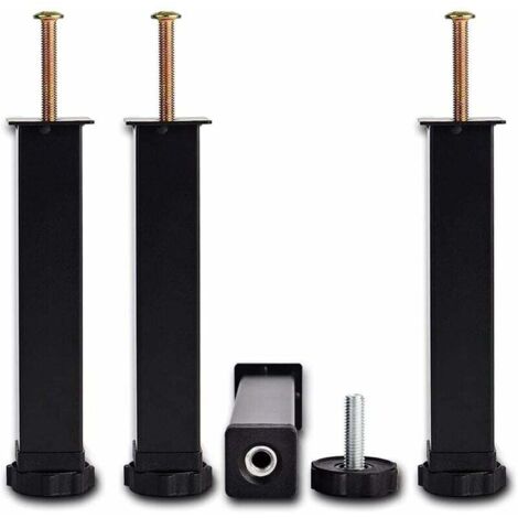 Piedini Per Mobili TENDAGGIMANIA In PVC Nero - Altezza 12 Cm, Filettatura M10, Per Divani, Letti Contenitore, Tavolini - Foto 2