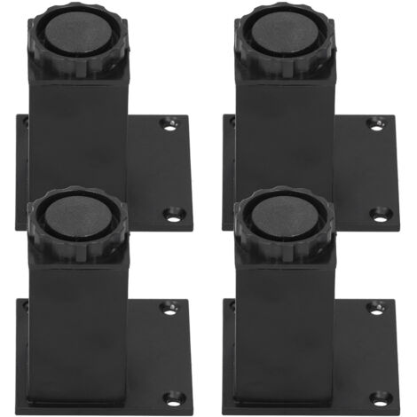 Piedini per mobile, set da 4 pezzi, in lega di alluminio resistente all'usura, per divano (piedini quadrati per mobile da 80 mm - neri)