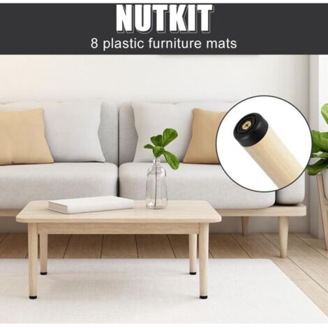 piedini per mobili rotondi con vite, 3313 mm, in plastica, con viti, neri, antiscivolo, per armadi, divani, sedie e tavoli.