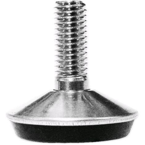 PIEDINO   40xM10 mm Piede REGOLABILE per MOBILI Troncoconico Barra FILETTATO Gomma Metallo