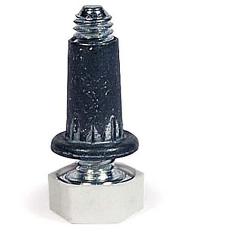Piedino a vite ferro 6max25 c/plast. bia