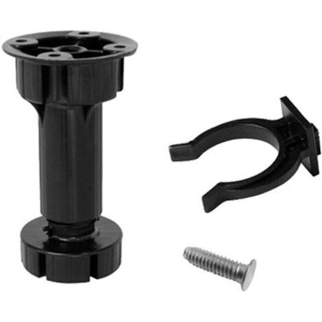 PIEDINO MOBILI REGOLABILE ABS - ASTA TONDA D.MM 29 H.CM 10/13 +CLIP +VITE CF=PZ 4- 5 confezioni