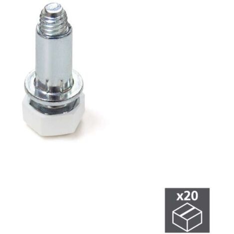 Piedino per Mobile Base Esagonale M6 Regolazione 18 mm Acciaio 20 Pezzi Emuca