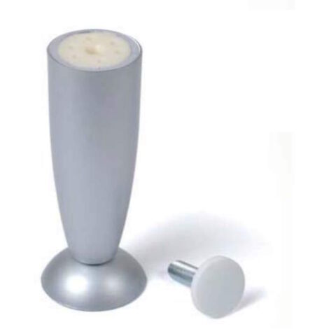 Piedino Piede Cromo Satinato Per Mobili Armadi In Plastica H 12 Cm Alluminio
