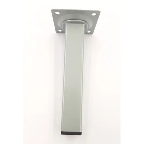 PIEDINO QUADRO IN METALLO 25X25 mm GRIGIO  Altezza: 150 mm