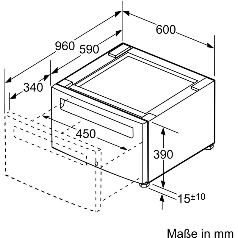 Bosch - Piedistallo con asciugatrice estraibile, WTZPW2XD