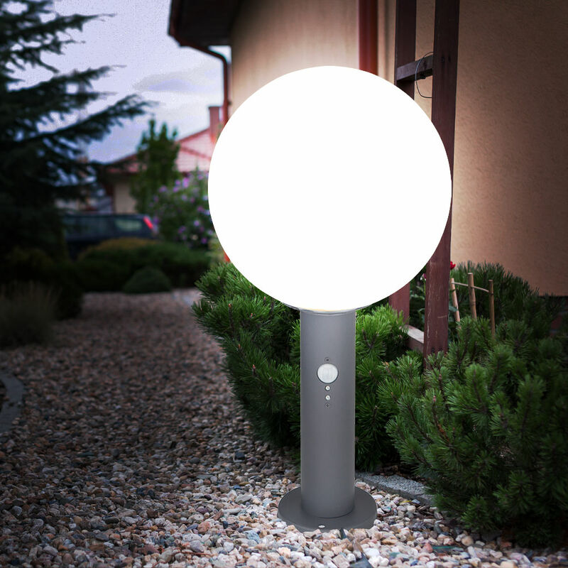 Image of Etc-shop - Piedistallo lampada da terra per esterni lampada da terra rilevatore di movimento luce da esterno in alluminio, sensore di movimento
