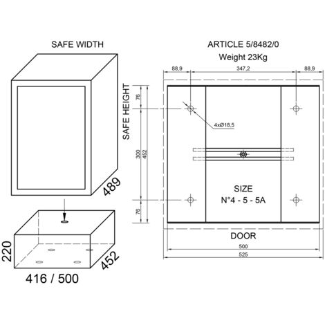 Piedistallo supporto 220 cm per cassaforte casseforti a mobile Juwel a pavimento art. 8482