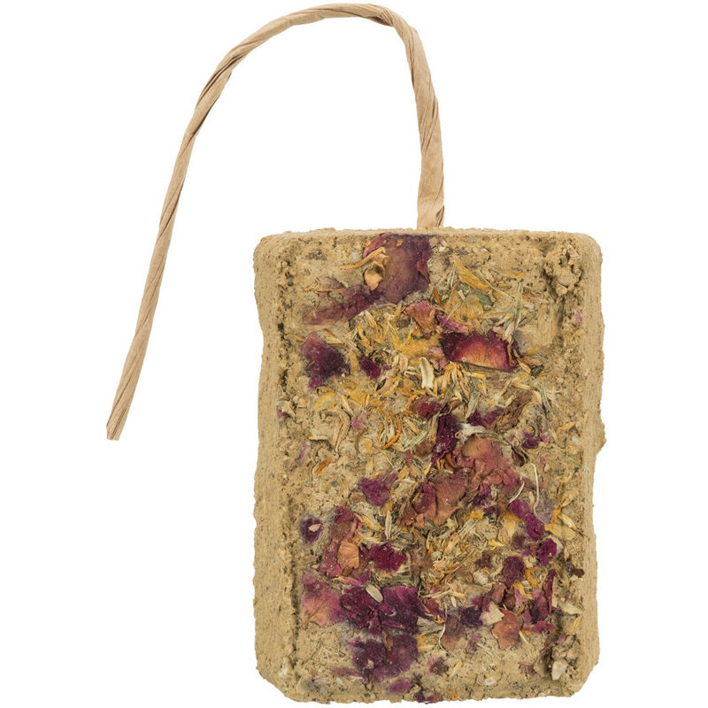 

Piedra de arcilla con flores. Pieza de 100g. para roedores.