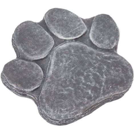 Piedra conmemorativa con huella de pata, hermosa y relajante lápida para perros, duradera, resistente a la intemperie, rotulación DIY para el jardín (gris roca)