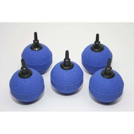 piedras de aire esféricas de 5 cm, tubos de oxígeno sinterizado de alta temperatura, piedras de burbujas de aire para acuarios y estanques, de plástico azul.