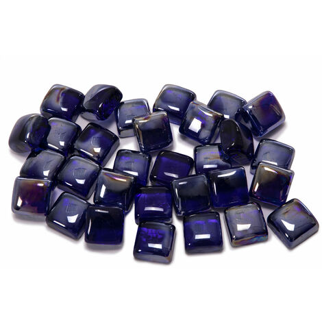 Piedras decorativas azules en forma de cubo para chimenea de etanol - Azul