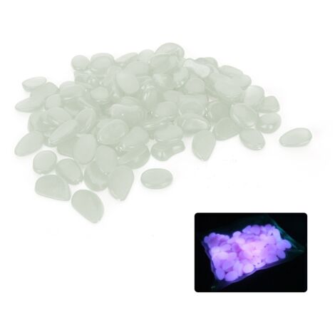 Piedras decorativas luminosas, 100 unidades, para acuarios, jardines, decoración interior y exterior y paisajismo – Poliestireno fluorescente de alta calidad y resistente a la oxidación.