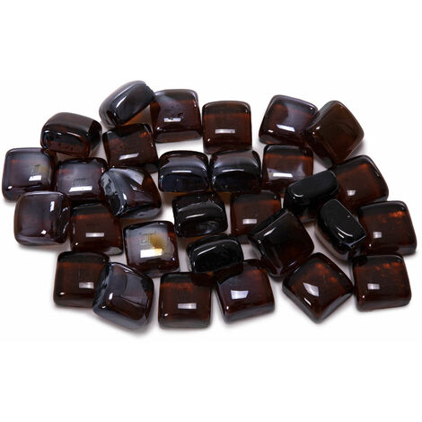 Piedras decorativas marrones en forma de cubo para chimenea de etanol - Marron