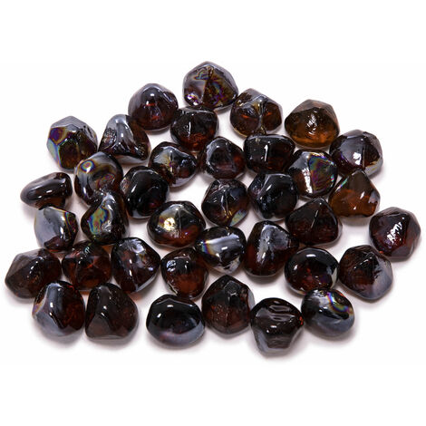 Piedras decorativas naranjas en forma de diamante para chimenea de etanol - Negro