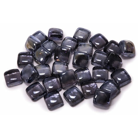 Piedras decorativas negras en forma de cubo para chimenea de etanol - Negro