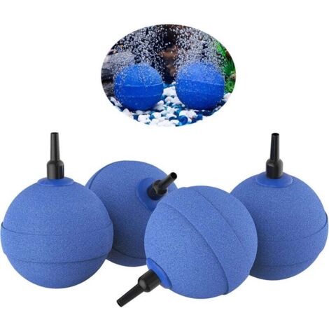 Piedras difusoras de aire para acuario (paquete de 4), herramienta esférica de liberación de burbujas de 5 cm, difusor de oxígeno para bombas de aire, acuarios, cubos, estanques y depósitos DWC