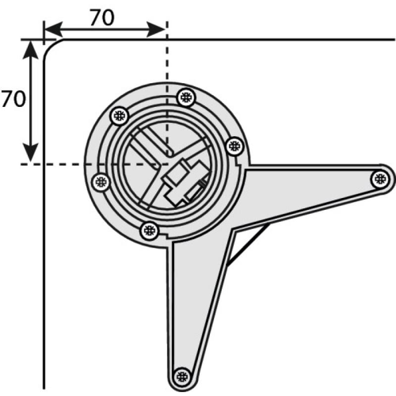 Pieds Ø60X870 asp.inox BR.KIT4 Camar
