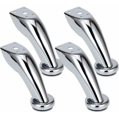 Pieds Canapé Épais Acier Inoxydable, 4 Pièces Pieds de Meubles, Pieds Chromé, Meubles Armoire Lit Canapé Pieds, pour Canapés, Chaises, Tabourets, Armoires