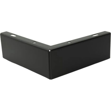 Pieds d'angle en métal pour meubles, noir mat, hauteur 5,5 cm - design minimaliste, style de vie élégant, roulettes de protection incluses pour préserver le sol.