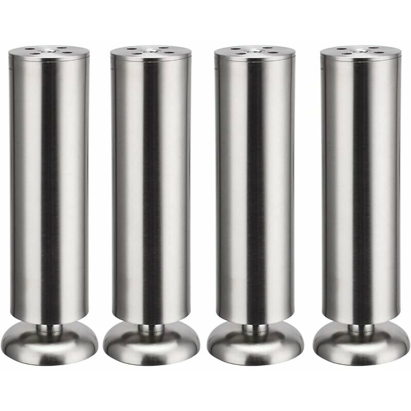 Pieds d'armoire épaissis brossés en acier inoxydable Pieds d'armoire (4 pieds d'armoire cylindriques épaissis hauteur 300 mm)durable