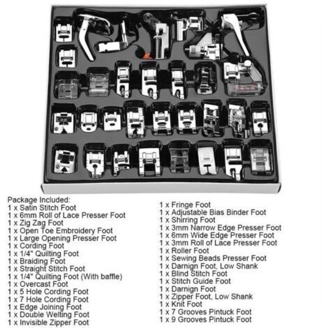 Pieds-de-biche machine à Coudre Accessoire piqûre Pieds presseurs Multifonctionnel 32pcs - set
