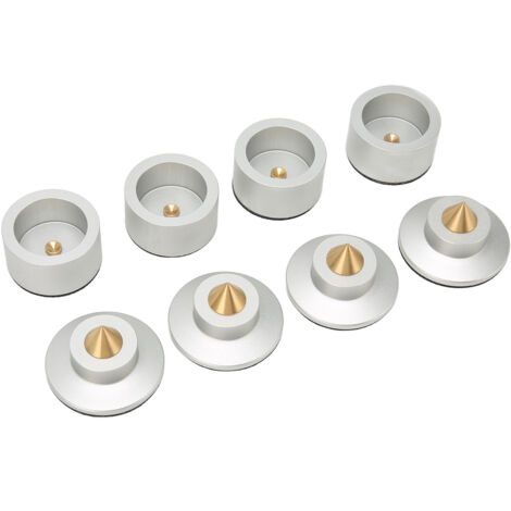 Pieds de Découplage Anti-Vibration en Aluminium pour Enceintes Hi-Fi - Support Isolant avec Embouts Stables