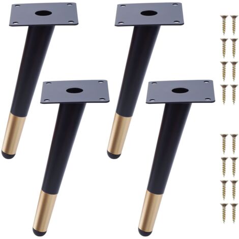 Pieds de Meuble 4Pcs Pieds de Table Oblique Cône Pieds de Canapé Pieds d'armoire en Métal pour Armoire Chaise Table Basse (20cm Hauteur)