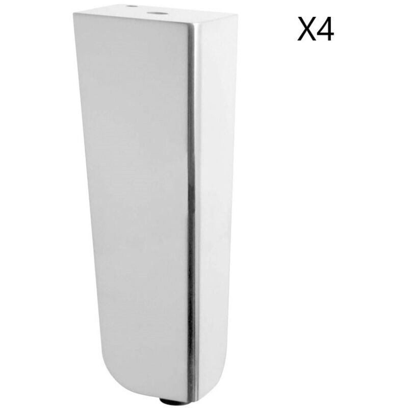 Confalonieri - Pieds de meuble contemporains - Hauteur : 94 mm - Platine : 40 x 40 mm - Réglage : + 10 mm - Décor : Chromé