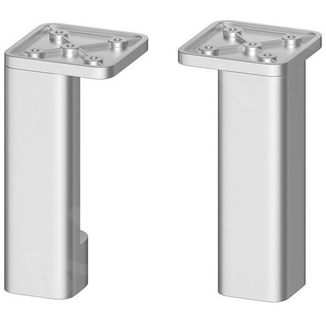 Pieds de meuble décoratifs argentés en plastique – Lot de 2 pièces – Hauteur 12 cm – Compatible meubles Cersanit City – S5990162