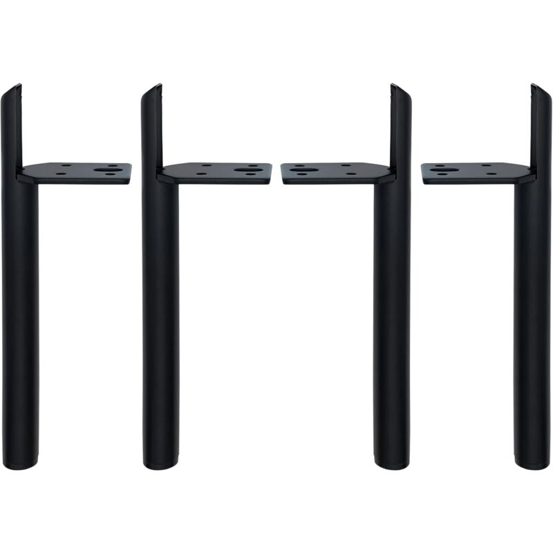Pieds de meuble en métal noir - Lot de 4 pièces