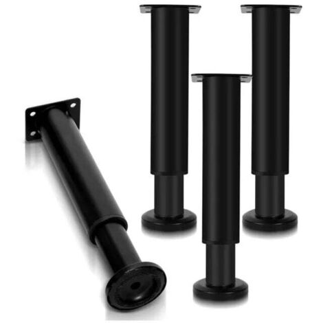 Pieds De Meuble Extensibles Réglables 18 À 30cm Noir Pour Armoire Socle Support