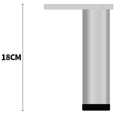 Pieds de meuble réglables en aluminium, pieds pour meuble cuisine salle de bain hauteur 18 cm,paquet de 4 pièces