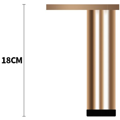 Pieds de meuble réglables en aluminium, pieds pour meuble cuisine salle de bain hauteur 18 cm,paquet de 4 pièces