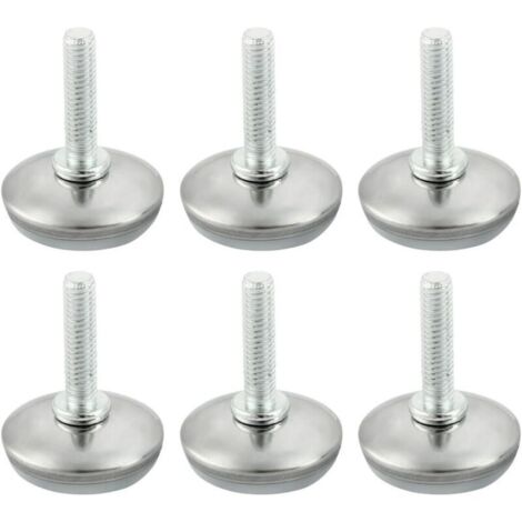 Pieds de meuble réglables M6 × 25 mm – Lot de 6 protège-sols robustes pour tables, chaises et mobiliers, à visser