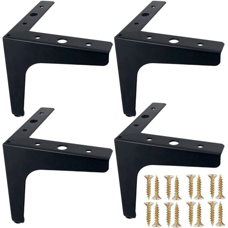 Lling - Pieds de meuble triangulaires en métal modernes diy Pieds de table en acier noir pour tables basses, tables et tables à manger, bureau